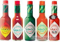 tabasco Urdu Meaning